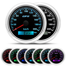 (0-200KMH-BS) 85MM Universal GPS Speedometer Gauge For Car Marine Boat 200 Kmh Speed Gauge Meter With GPS Antenna