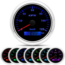 (0-120KMH-BS) 85MM Universal GPS Speedometer Gauge For Car Marine Boat 200 Kmh Speed Gauge Meter With GPS Antenna