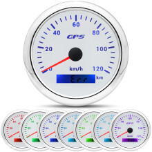 (0-120KMH-WS) 85MM Universal GPS Speedometer Gauge For Car Marine Boat 200 Kmh Speed Gauge Meter With GPS Antenna