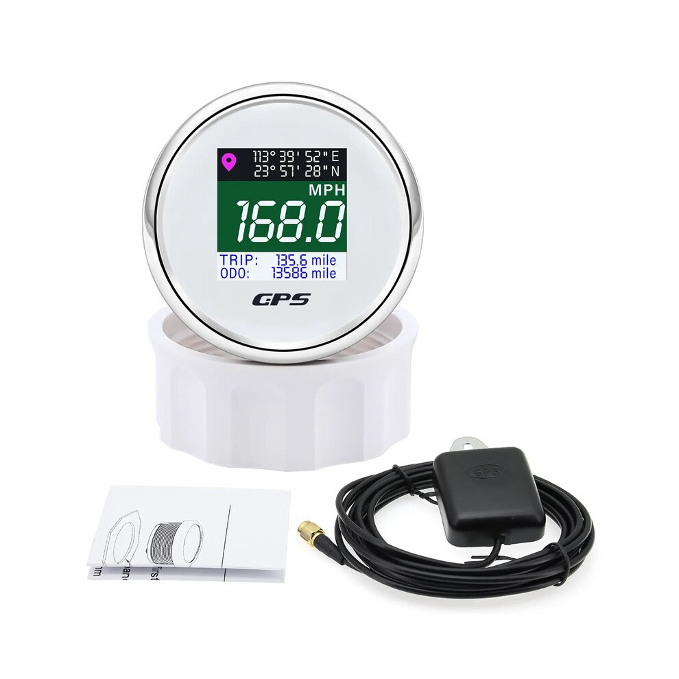(Cx6184) Ad Digital Gps Speedometer 52Mm 12V 24V Tft Screen Trip Odo Mph Knot Km/H Gps Antenna For Motor Boat 9008532328112