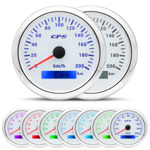 (0-200KMH-WS) 85MM Universal GPS Speedometer Gauge For Car Marine Boat 200 Kmh Speed Gauge Meter With GPS Antenna