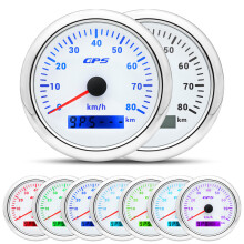 (0-80KMH-WS) 85MM Universal GPS Speedometer Gauge For Car Marine Boat 200 Kmh Speed Gauge Meter With GPS Antenna