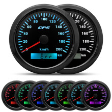 (0-200KMH-BN) 85MM Universal GPS Speedometer Gauge For Car Marine Boat 200 Kmh Speed Gauge Meter With GPS Antenna