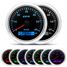 (0-60KMH-BS) 85MM Universal GPS Speedometer Gauge For Car Marine Boat 200 Kmh Speed Gauge Meter With GPS Antenna