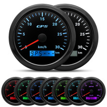 (0-30KMH-BN) 85MM Universal GPS Speedometer Gauge For Car Marine Boat 200 Kmh Speed Gauge Meter With GPS Antenna
