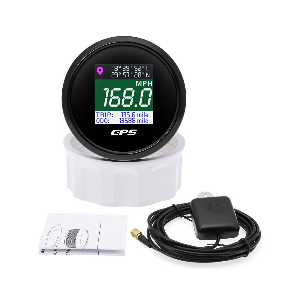 (Cx6183b) Ad Digital Gps Speedometer 52Mm 12V 24V Tft Screen Trip Odo Mph Knot Km/H Gps Antenna For Motor Boat 9008532328037