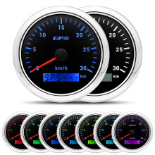 (0-30KMH-BS) 85MM Universal GPS Speedometer Gauge For Car Marine Boat 200 Kmh Speed Gauge Meter With GPS Antenna