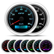 (0-80KMH-BS) 85MM Universal GPS Speedometer Gauge For Car Marine Boat 200 Kmh Speed Gauge Meter With GPS Antenna