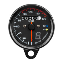 (black) Motorcycle Accessories LED Kilometer Headlight Turn Sigal Gear Indicator Light Meter Odometer Motorbike