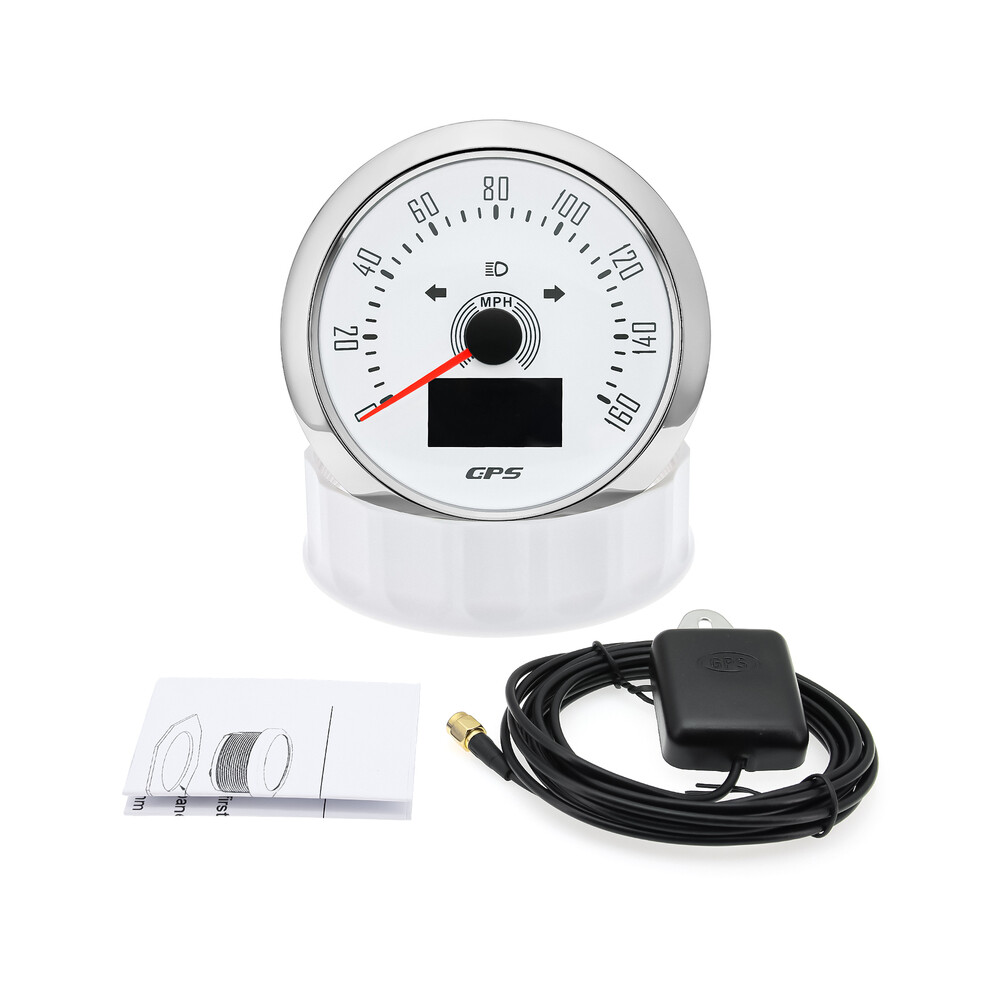 (160 Mph Ws) 85Mm Digital Gps Speedometer Speed Meter With Gps Antenna For Car Marine Boat 7 Color Backlight Speed 9008532338173