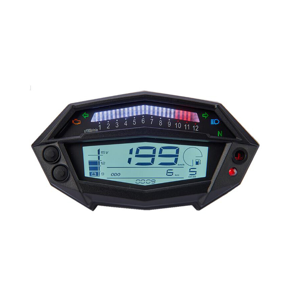 Motorcycle Tachometer Hour Meter Digital Speedometer Gear Indicator Motorcycle Parts For Kawasaki Z1000 Black 9008532334618