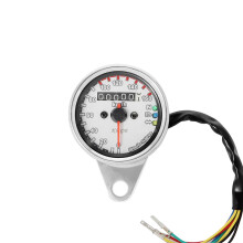 (chrome) Universal Motorcycle Odometer Speedometer Gauge for Harley Bobber Chopper Cafe