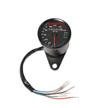(black) Universal Motorcycle Odometer Speedometer Gauge for Harley Bobber Chopper Cafe