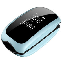 (Blue) Rechargeable Medical Oximeter Strap Lanyard Fingertip Pulse Oximeter Blood Oxygen Saturation Monitor