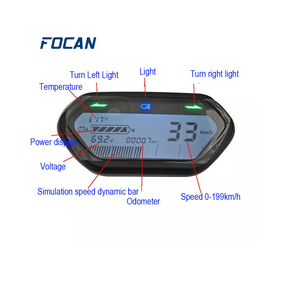(48V 60V 72V) 48V 60V 72V Universal Electric Motorcycle Digital Lcd Odometer Speedometer Tachometer 9008532328211