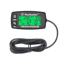 (black) Tachometer Gauge Inductive Alert RPM Engine Hour Meter Backlit Resettable Tacho Hour Meters for Motorcycle