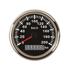 (200km-BS) 85mm Newest Speedometer Odometer Speed Gauge for Car Truck Motor with Red Backlight 12V 24V (Pulse Signal)