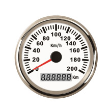 (200km-WS) 85mm Newest Speedometer Odometer Speed Gauge for Car Truck Motor with Red Backlight 12V 24V (Pulse Signal)