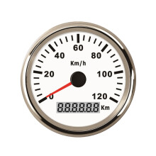 (120km-WS) 85mm Newest Speedometer Odometer Speed Gauge for Car Truck Motor with Red Backlight 12V 24V (Pulse Signal)