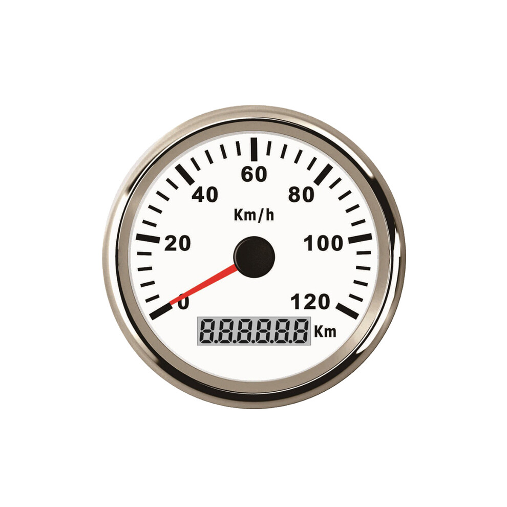 (120Km-Ws) 85Mm Newest Speedometer Odometer Speed Gauge For Car Truck Motor With Backlight 12V 24V (Pulse Signal) Red 9008532338647