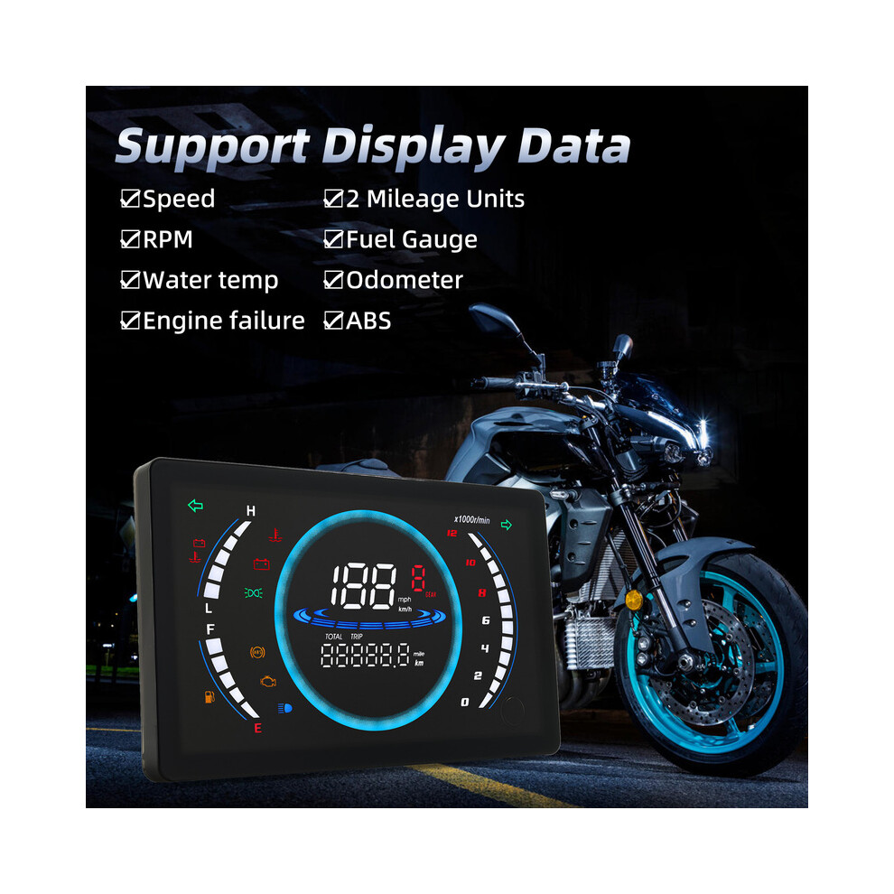 12V Motobike Speedometer 199Km/ With Sensor Rpm Digital Tacho Dashboard Universal For Honda For Ducati 9008532328297