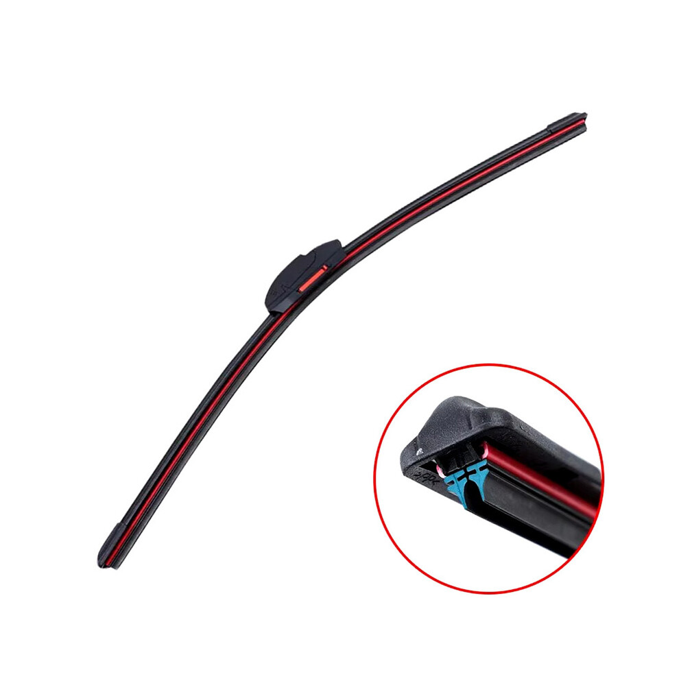 (, 26Inches 650Mm) General Motors J/U Hook Double Rubber Strip Wiper Blade Boneless Wiper Blade Black 9008532311107