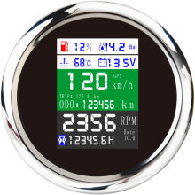 (BS) 6 IN 1 Digital GPS Speedometer Multi-functional Waterproof Car Boat Tacho Meter LCD Odometer with Alarm