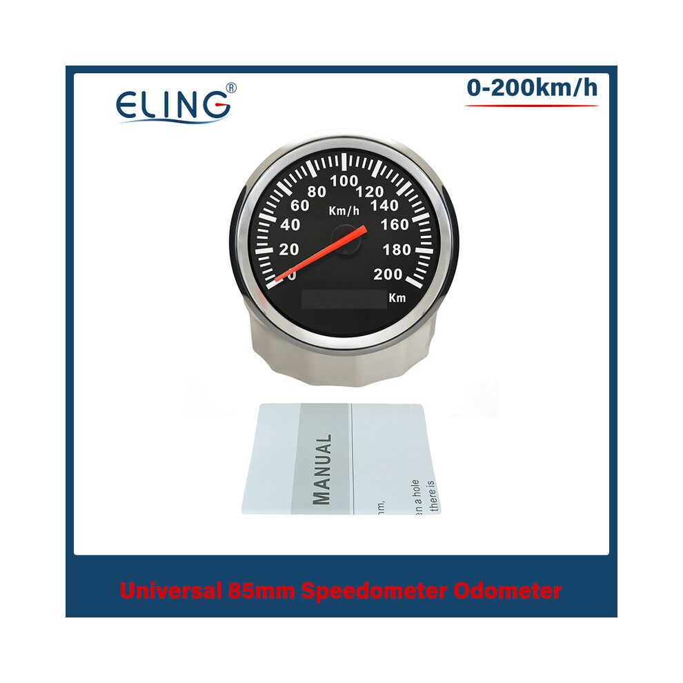 (200K Bs) Universal 85Mm Speedometer Odometer Speedometer For Car Truck Boat With Backlight 12V 24V (Pulse Signal) 9008532331037