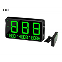 (C80 GPS Speedometer) Universal GPS HUD Speedometer Odometer Car Digital Speed Display MPH Over Speed Alarm Car Clock for