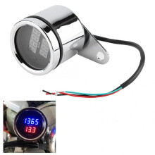 Universal 2 in 1 Motorcycle LED Digital Voltmeter Tachometer Gauge Odometer Speedometer digital tachometer