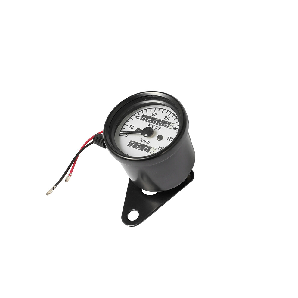 (Black) 12V Motorcycle Dual Odometer Speedometer Gauge Miles Test Meter Motorbike Dual Speed Meter With Black 9008532330054