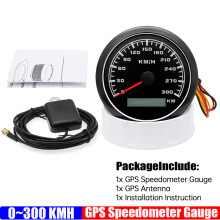 (300KMH BN) 7 Color Light 85MM GPS Speedometer Gauge Motorcycle Boat Car Truck Speed Gauge Meter with GPS Antenna