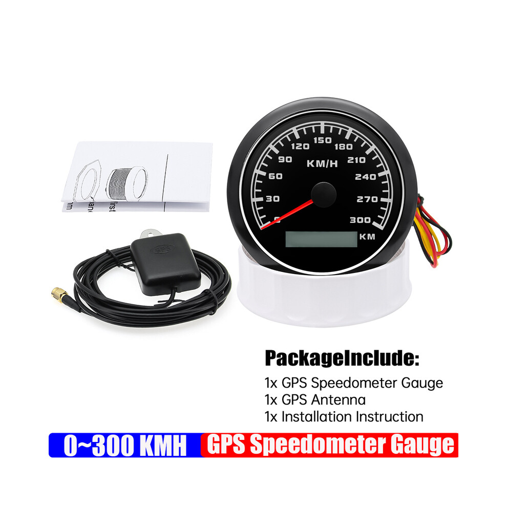 (300Kmh Bn) 7 Color 85Mm Gps Speedometer Gauge Motorcycle Boat Car Truck Speed Gauge Meter With Gps Antenna Light 9008532328686