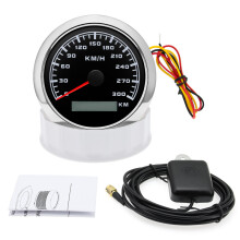 (300KMH BS) 7 Color Light 85MM GPS Speedometer Gauge Motorcycle Boat Car Truck Speed Gauge Meter with GPS Antenna