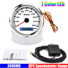 (300KMH WS) 7 Color Light 85MM GPS Speedometer Gauge Motorcycle Boat Car Truck Speed Gauge Meter with GPS Antenna