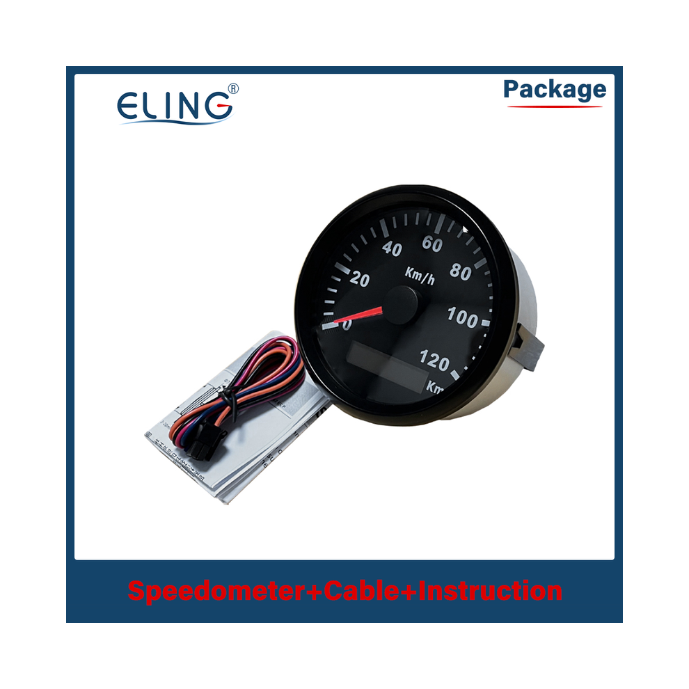 (120Km-Bn) Pulse Signal Waterproof Ip67 Motorcycle Speedometer Odometer Gauge For Car Truck Boat With Backlight Red 9008532328976