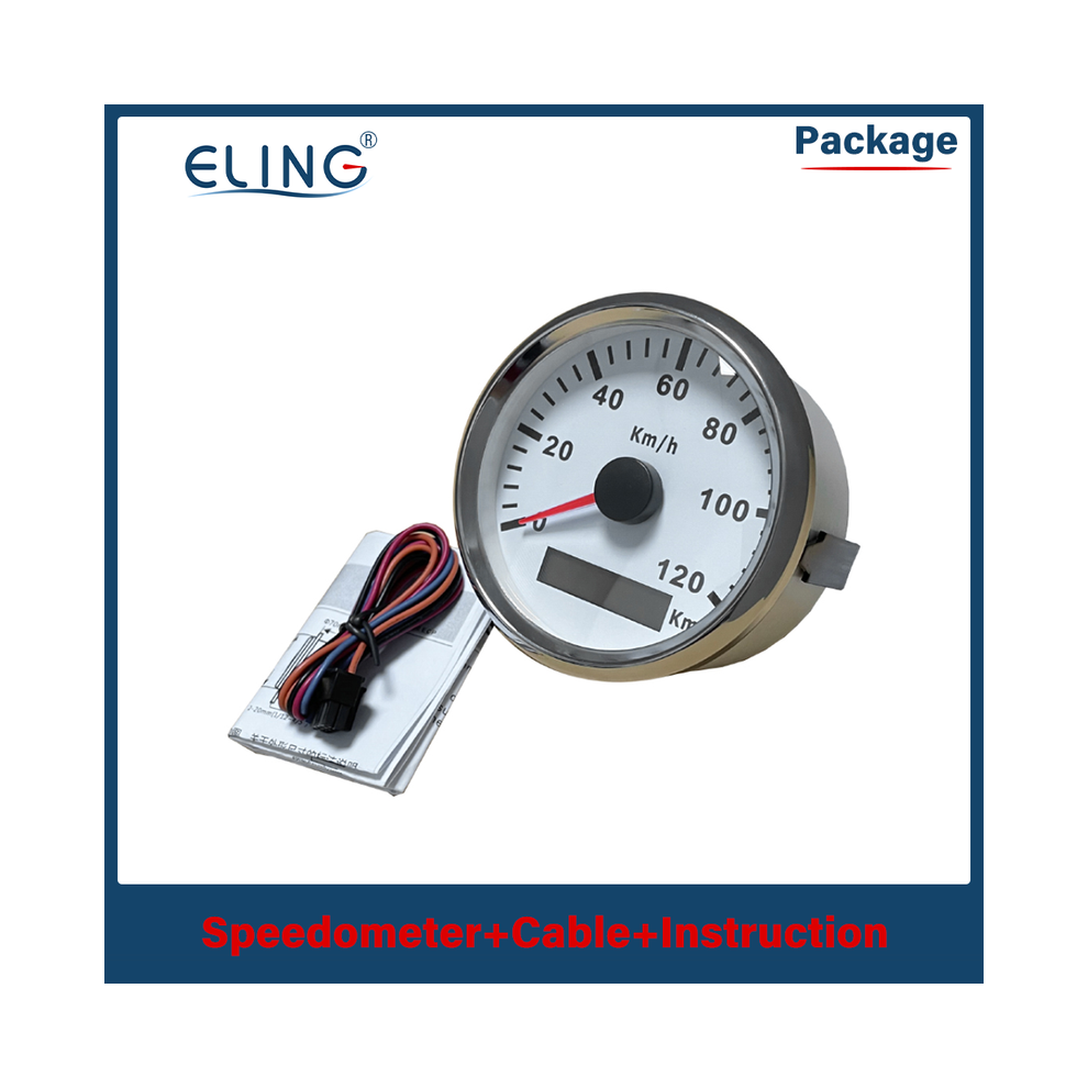 (120Km-Ws) Pulse Signal Waterproof Ip67 Motorcycle Speedometer Odometer Gauge For Car Truck Boat With Backlight Red 9008532329614