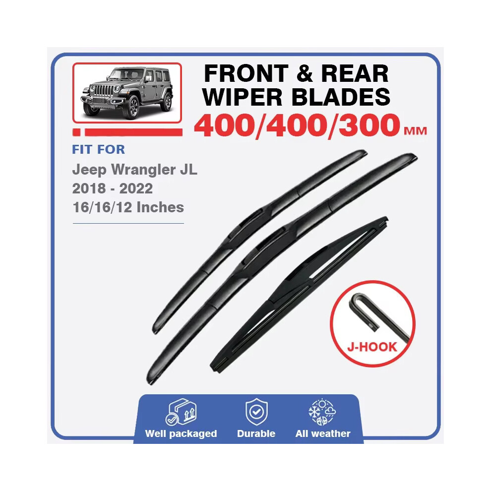 (Front Rear) Front Rear Wiper Blades Set For Jeep Wrangler Jl 2018 - 2022 Windshield Wiper Brush Windscreen Window 9008532305120