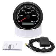 (120KMH Black) Waterproof 85MM GPS Speedometer Speed Gauge Red Backlight GPS Sensor For Mairne Boat Car Parts