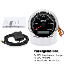 (120KMH BS) Waterproof 85MM GPS Speedometer Speed Gauge Red Backlight GPS Sensor For Mairne Boat Car Parts