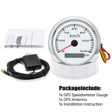 (120KMH WS) Waterproof 85MM GPS Speedometer Speed Gauge Red Backlight GPS Sensor For Mairne Boat Car Parts