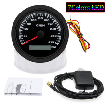 (300KMH Black) Waterproof 85MM GPS Speedometer Speed Gauge Red Backlight GPS Sensor For Mairne Boat Car Parts