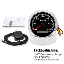 (60KMH BS) Waterproof 85MM GPS Speedometer Speed Gauge Red Backlight GPS Sensor For Mairne Boat Car Parts