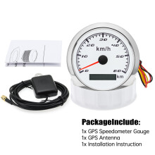 (60KMH WS) Waterproof 85MM GPS Speedometer Speed Gauge Red Backlight GPS Sensor For Mairne Boat Car Parts