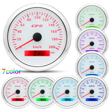 (200kmh WS) 85MM GPS Speedometer Gauge 7 Color Light with GPS Antenna Waterproof Motorcycle Boat Car Truck Speed