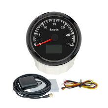 (30Knots BN) RHAXEL 85mm Waterproof GPS Speedometer 0-30Knots 0-200Km/h 0-80MPH Odometer with 7 Colors Backlight