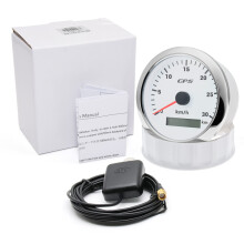 (30kmh WS) 85MM GPS Speedometer Gauge 7 Color Light with GPS Antenna Waterproof Motorcycle Boat Car Truck Speed