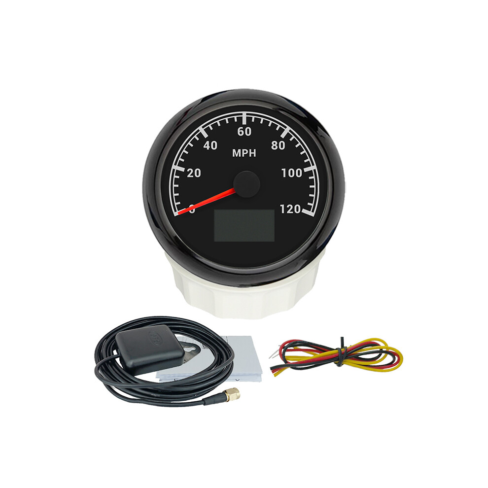 (120Mphbn) Rhaxel 85Mm Waterproof Gps Speedometer 0-30Knots 0-200Km/H 0-80Mph Odometer With 7 Colors Backlight 9008532332591