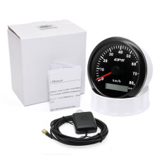 (80kmh BN) 85MM GPS Speedometer Gauge 7 Color Light with GPS Antenna Waterproof Motorcycle Boat Car Truck Speed