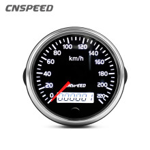 Universal 85mm Speedometer 220km/h Speed Gauge Meter 12V 24V With White/Amber Backlight With LCD For